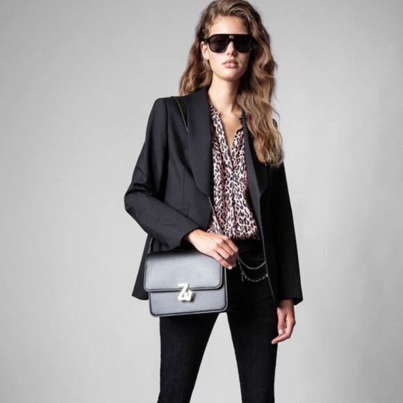 ZADIG AND VOLTAIRE Tink Squeleton Top Womens Small Pink Leopard Logo Long Sleeve - Picture 2 of 16